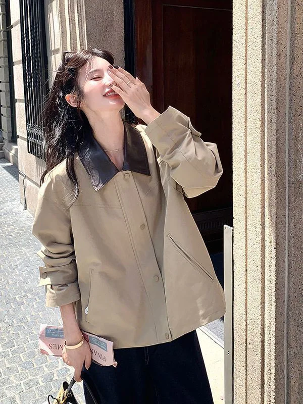 

Extra Large 300 Pou Anti-Aging Casual Versatile Ne ort Workwear Jaet Women's Loose Top for Autumn New Sle