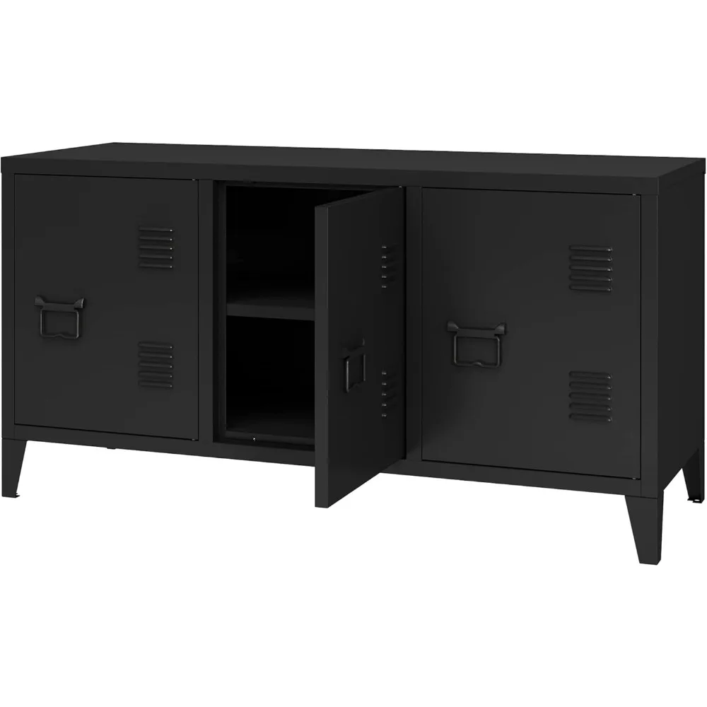 

Подставка под телевизор, металлический столик для телевизора со стальным 3-дверным шкафчиком для хранения вещей для гостиной