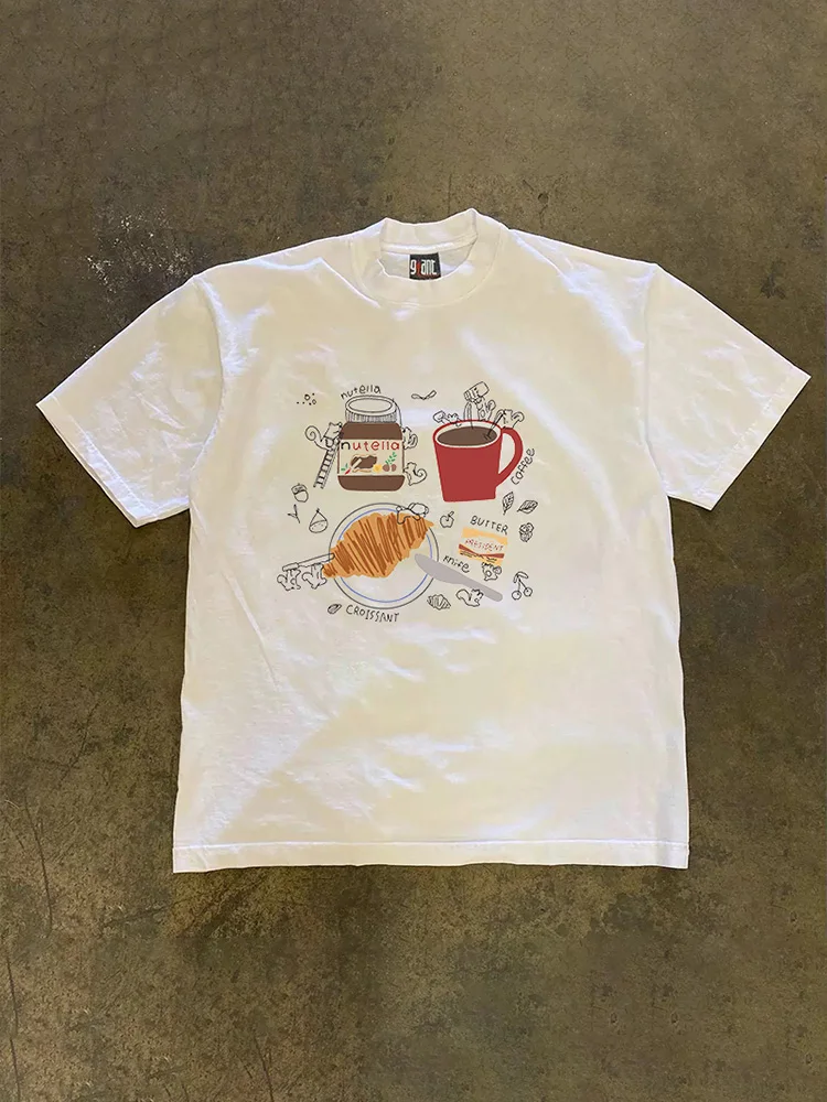 Loose Fit Cotton Short Sleeve T-Shirt Unisex Casual Comfortable Breathable Pure Cotton Double Thread T-Shirt for Summer