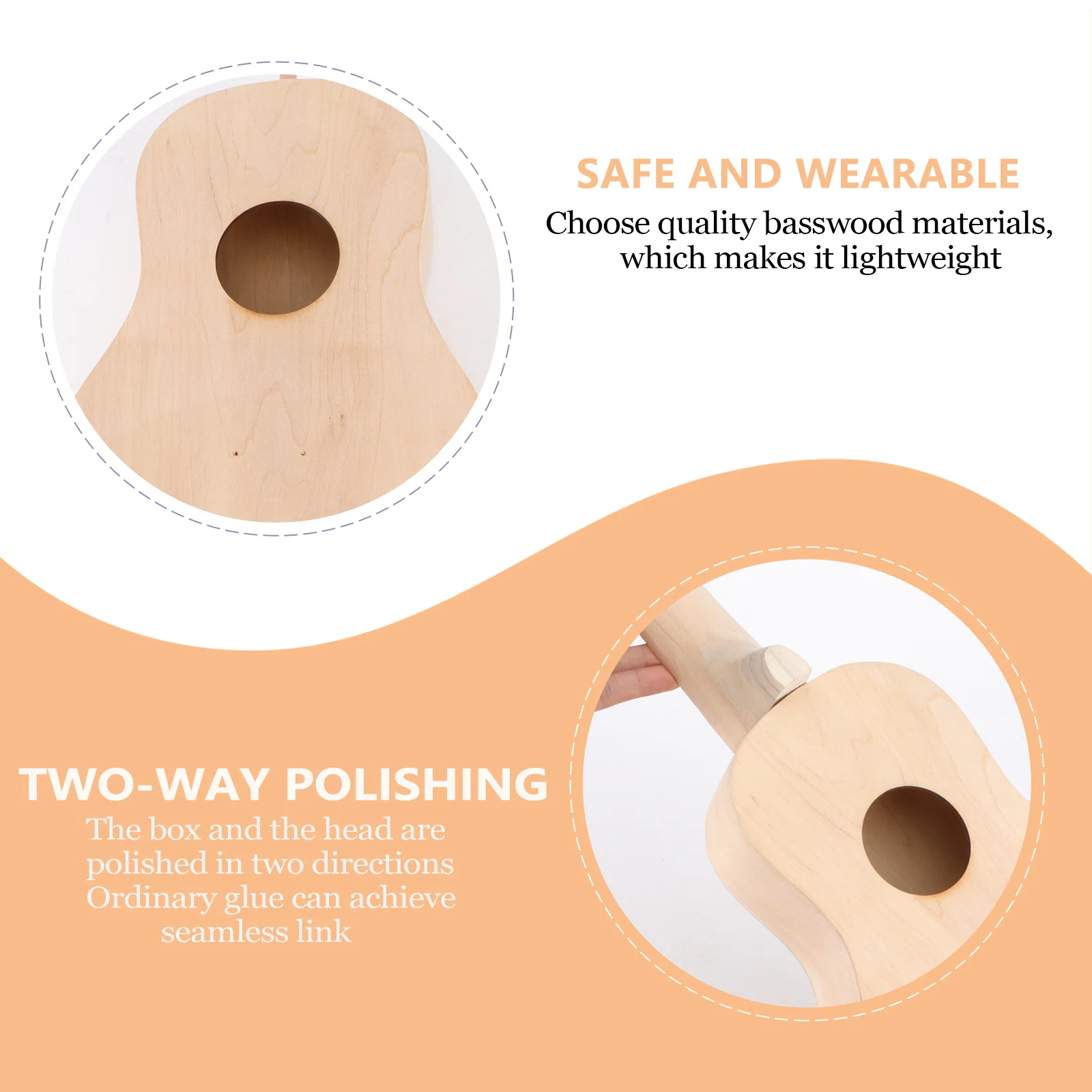 

1 Set 21 Inch Diy Ukulele Kit Basswood Hawaii Musical Instrument For Kids Adults Lightweight Durable Cutaway Simple Assembly