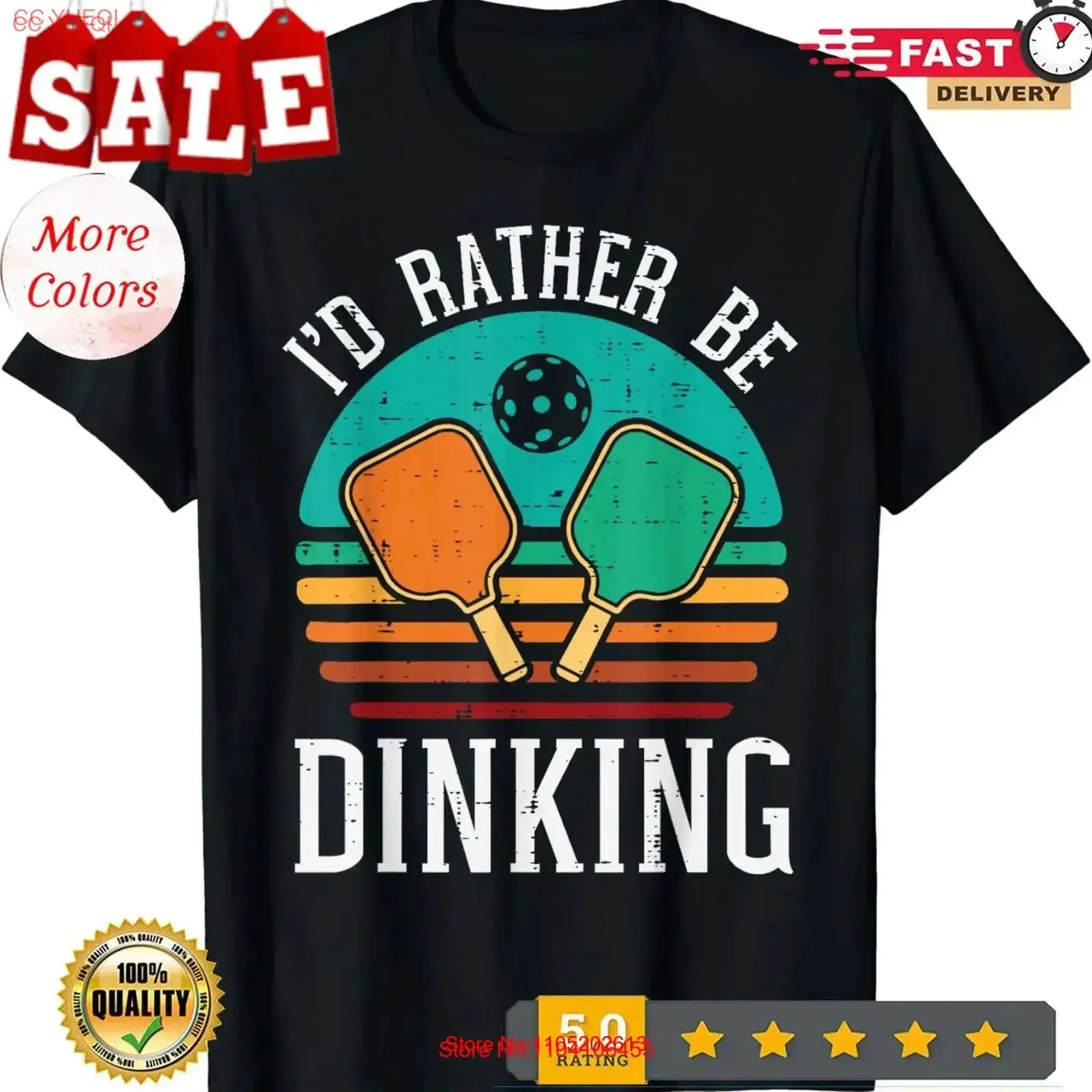 

Id Rather Be Dinking Pickleball Pickle Ball Sports T Shirt vintage Washed Unisex Soft Breathable Versatile Stylish Comfortable
