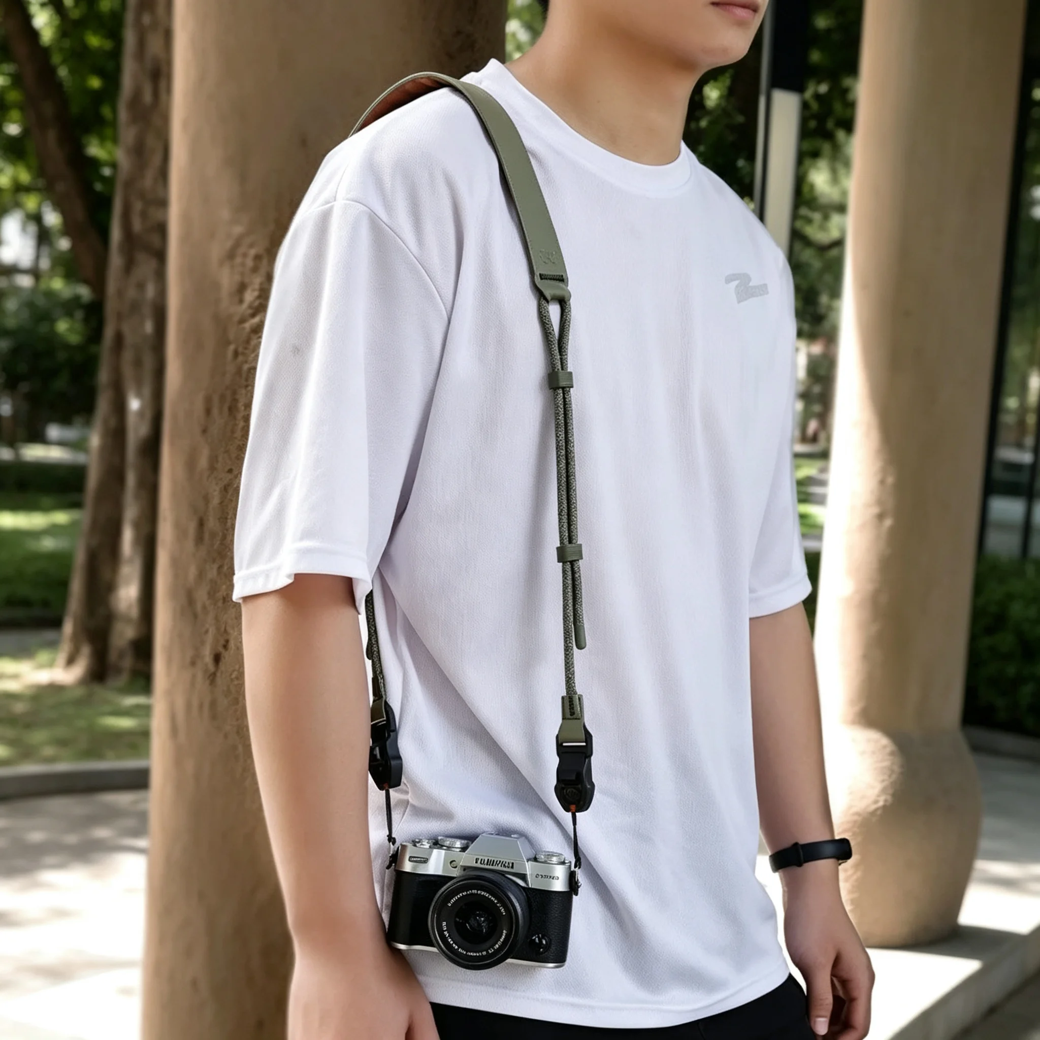 Comfortable Microfiber Leather Camera Sling - Quick Snap Detachable Design  Adjustable Length  Perfect for Travel & Street Photo