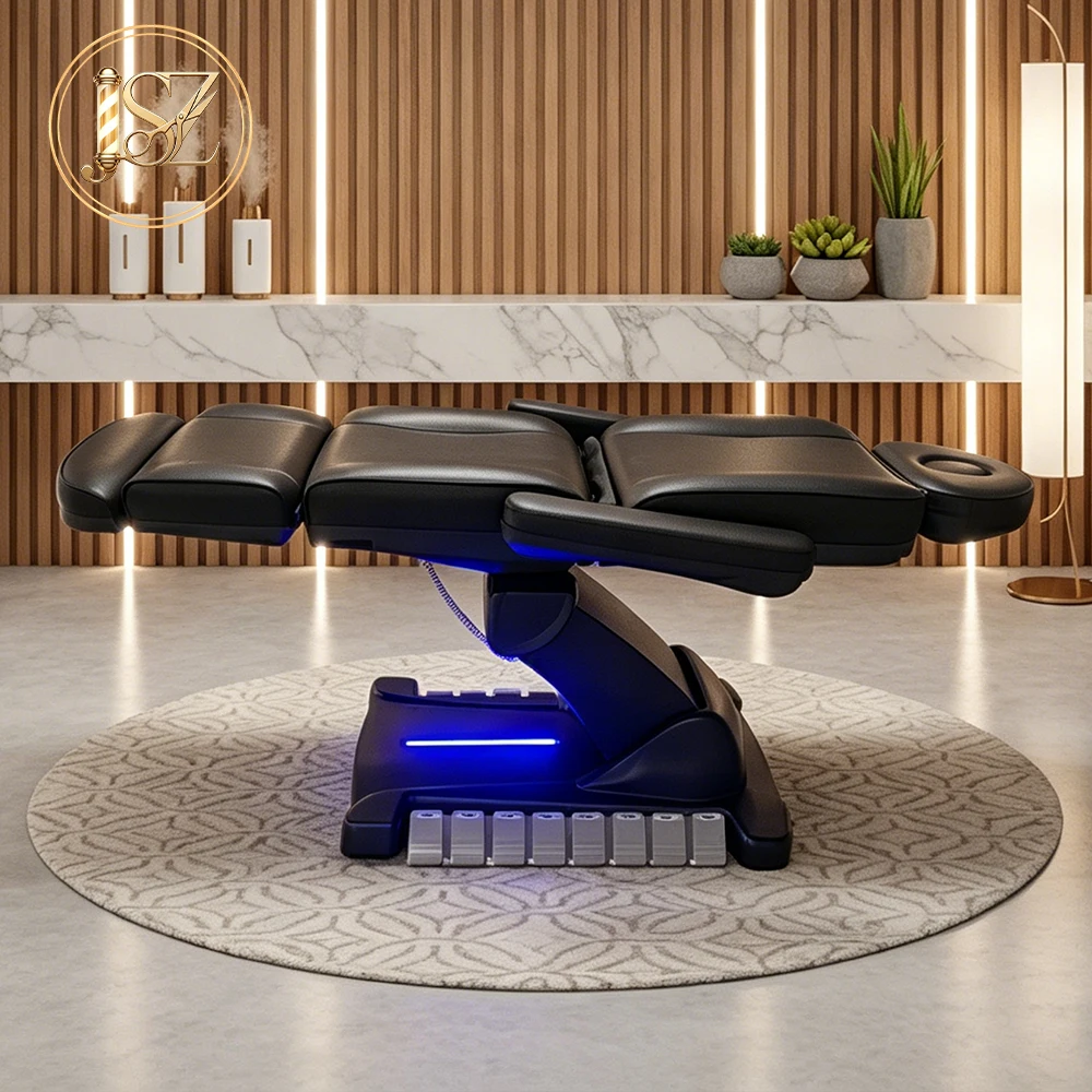 4 Motor Electric Facial Massage Bed Adjustable Backrest Footrest Commercial Salon Spa Esthetic Treatment Table