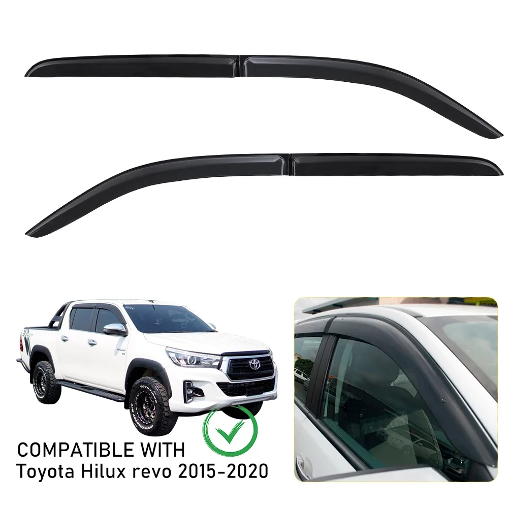 Weather Shield Window Visor Wind Deflector For Toyota Hilux Revo 2015 2016 2017 2018 2019 2020 4PCS/Set Double Cabin Accessories