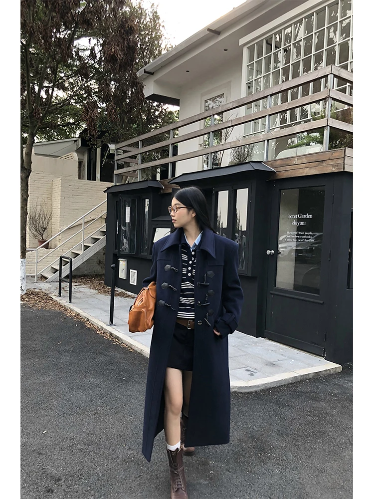 

Красное шерстяное пальто Celebri для женщин, осенне-зимнее, длинное, на хлопковой подкладке, с пуговицами, модная верхняя одежда, модель 2025 года