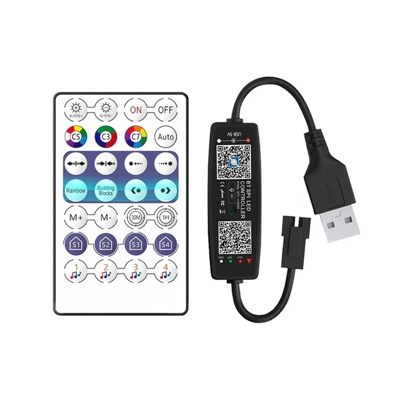 

AT51-WS2812B Controller Remote Control Bluetooth Music APP Control For Pixel LED Strip Light SK6812 WS2811 WS2812