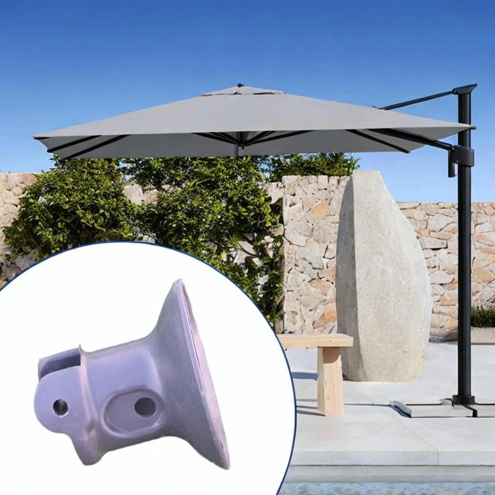 Heavy Duty Patio Umbrella Stand Adapter Outdoor Umbrella Mount Replacement Accessory for Balcony Garden