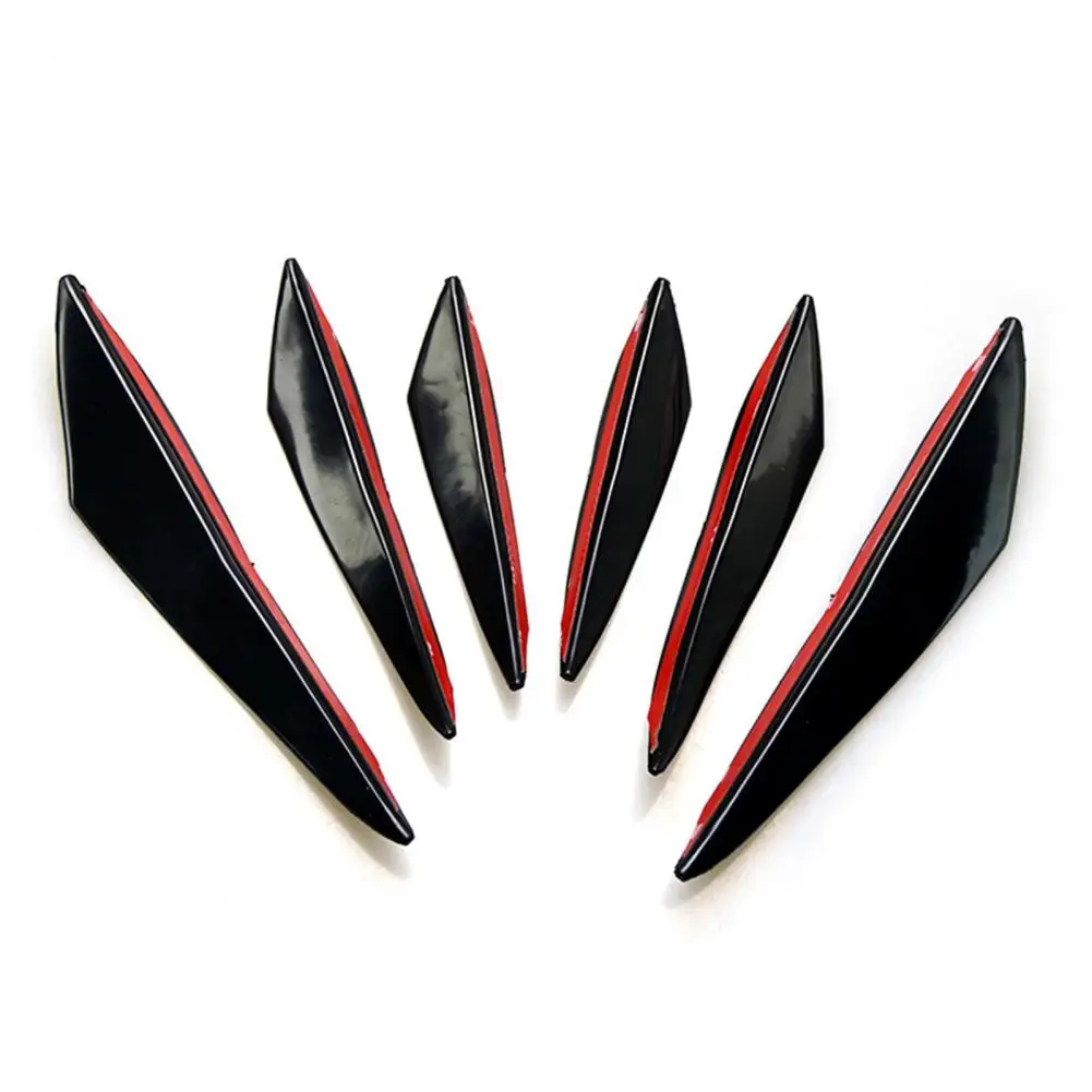 6 Pcs Car Spoiler Splitters Decorative Protect Vehicle Edge Car Tuning Canard Universal Front Bumper Lip Car Accessories