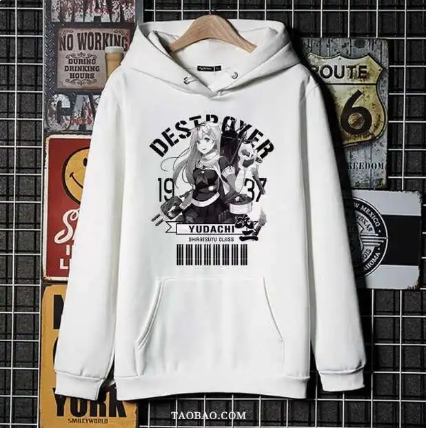 

Anime Kancolle IJN Yudachi Hooded Hoodie Cosplay Autumn Winter Men Women Coat Loose Jacket Tops anime