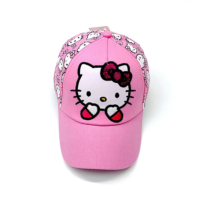 Cute Hello Kitty Girls Baseball Cap 2024 Spring Autumn Baby Cartoon Hats Children\'s Sun Caps Kids Outdoor Hat Bonnets Beach Hats