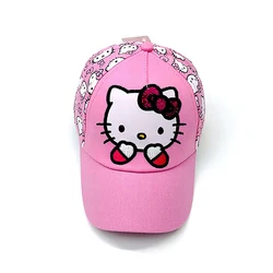 Cute Hello Kitty Girls Baseball Cap 2024 Spring Autumn Baby Cartoon Hats Children's Sun Caps Kids Outdoor Hat Bonnets Beach Hats