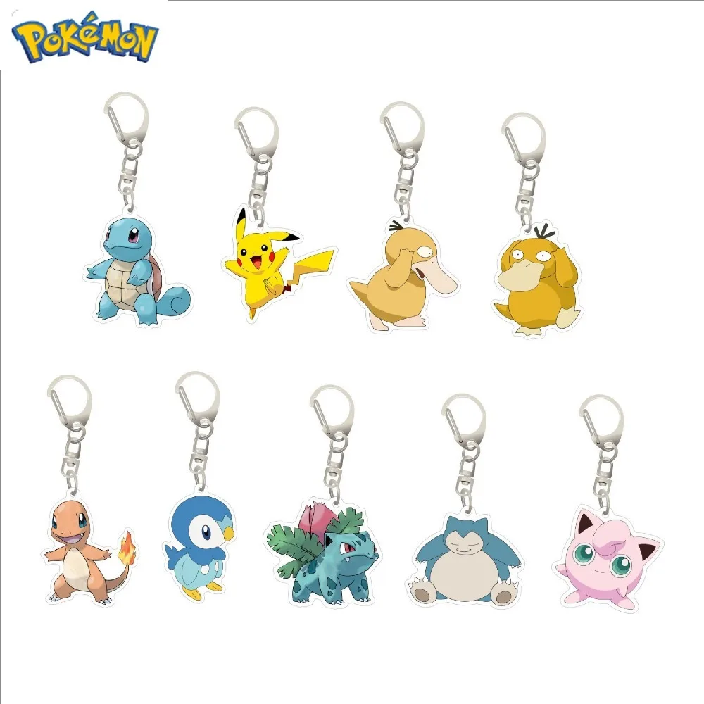 🌟Pokémon Acrylic Keychains Collection - Pikachu, Ducklett, Squirtle, Jigglypuff. Stylish Pins for Bags & Keys. Order Now!