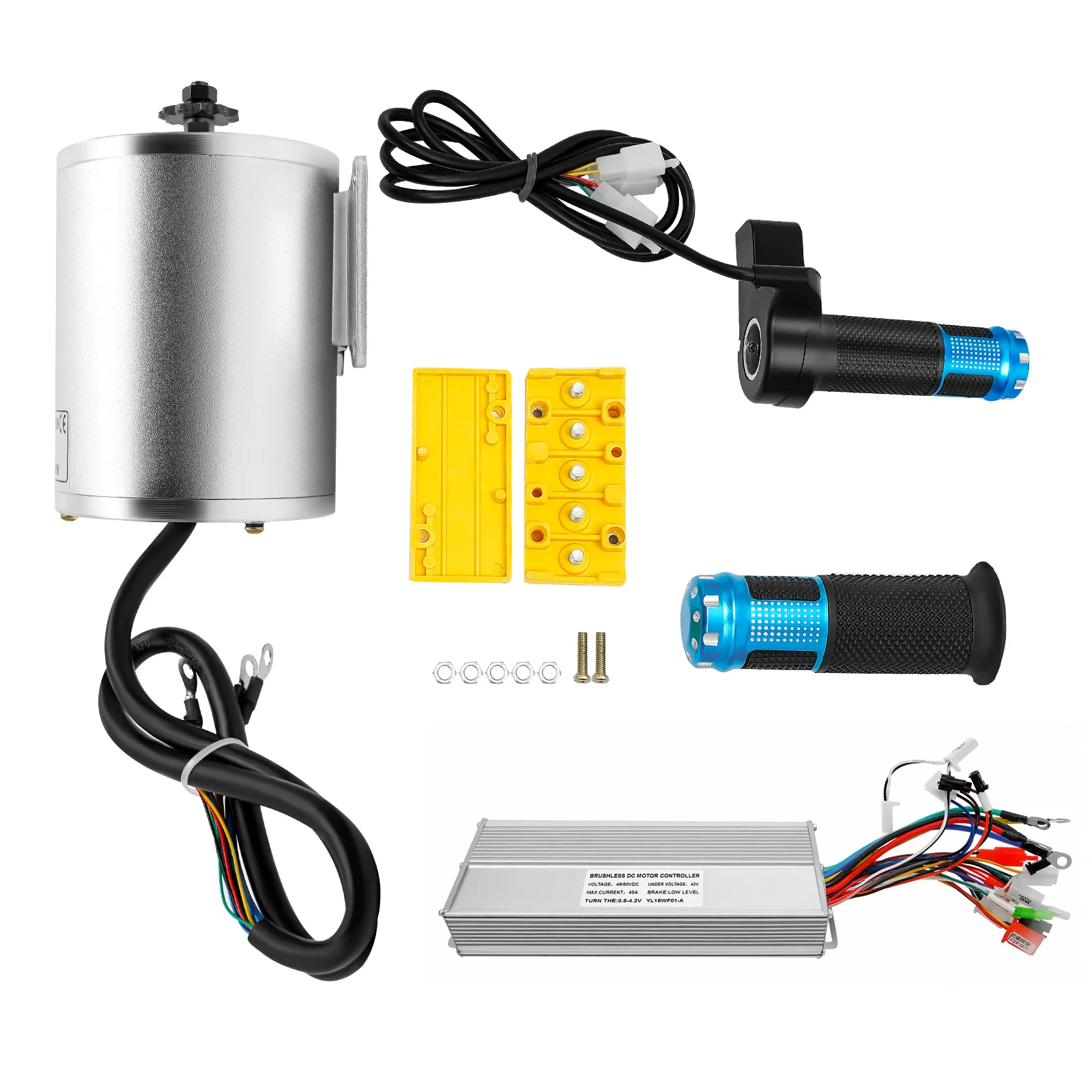 Brushless Motor for Scooters, 3-Speed Controller, Aluminum Housing, Low Noise, Long-lasting Performance