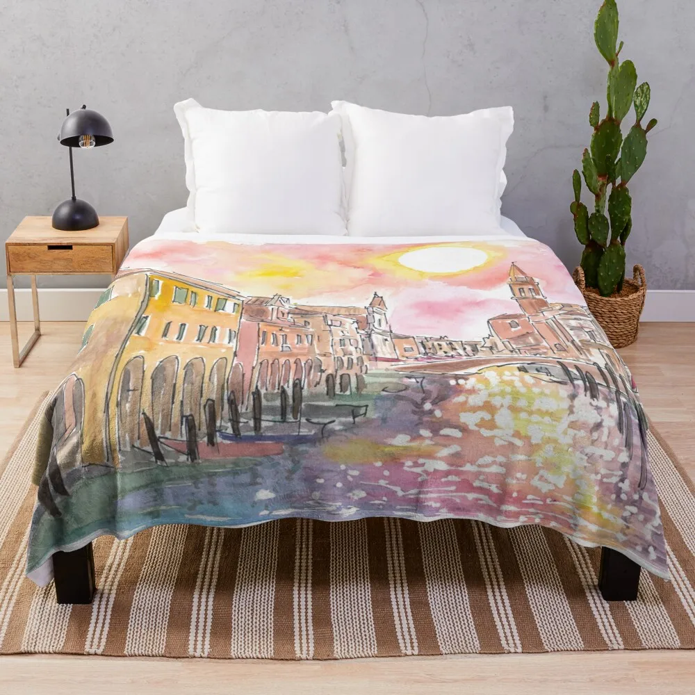 Chioggia Hidden Gem and Entrance to Lagoon of Venice Throw Blanket Giant Sofa Bed Warm Blankets