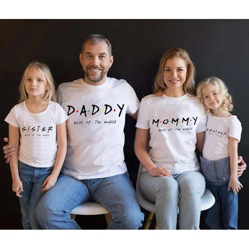 Family Outfit Matching Tshirt Clothes Friend TV Font Outfit Clothing Children T-shirts MOM  Family Look Outfits