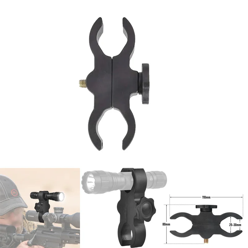 Scope Flashlight Laser Mount Bracket,Adjustable Mounting,Fit Hunting Binoculars with diameters (25mm-30mm),Toy Gun Accessories