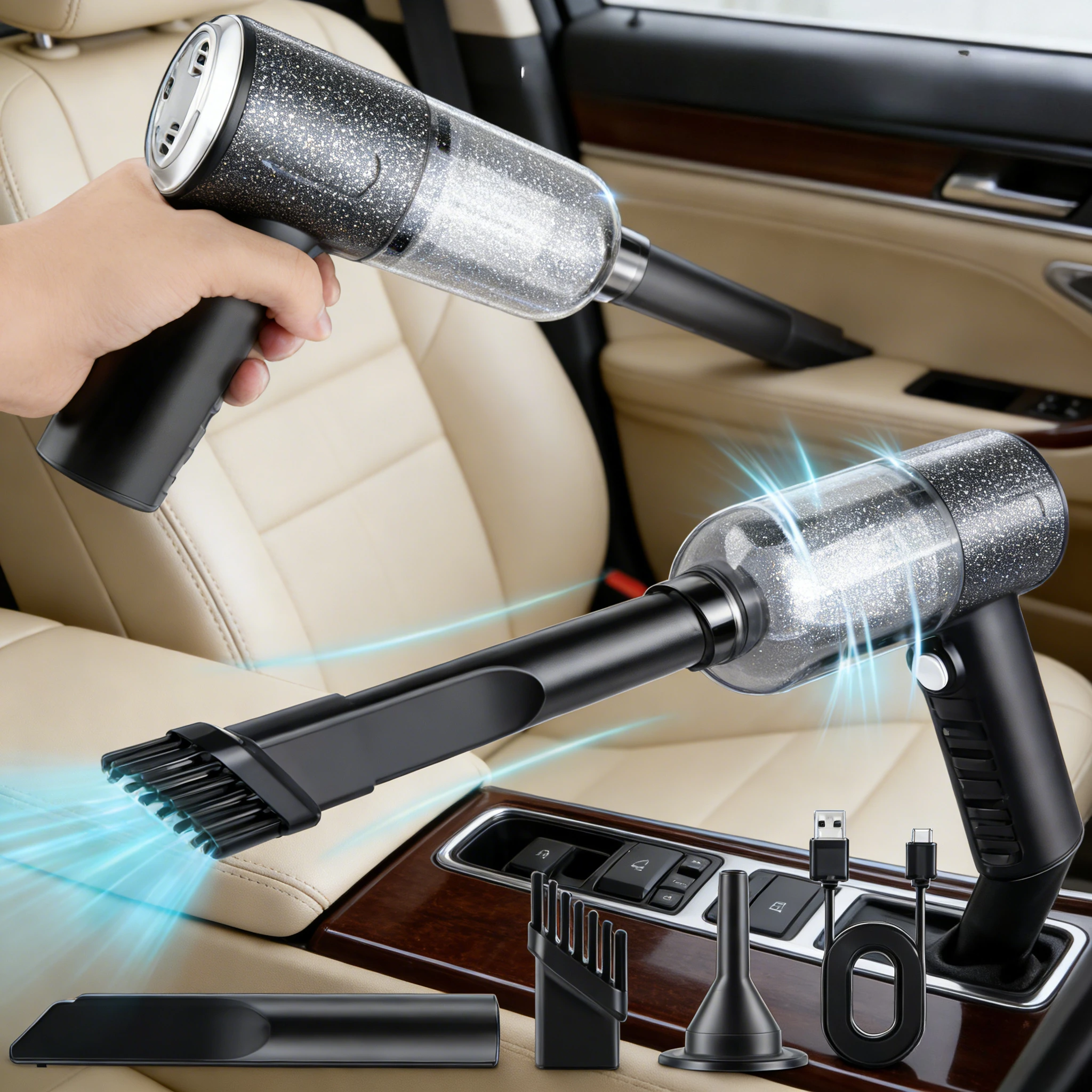 Car Vacuum Cleaner Portable Small Vacuum Cleaner For Multi Purpose Vehicles Small Household Pump Handheld Car Vacuum Cleaner