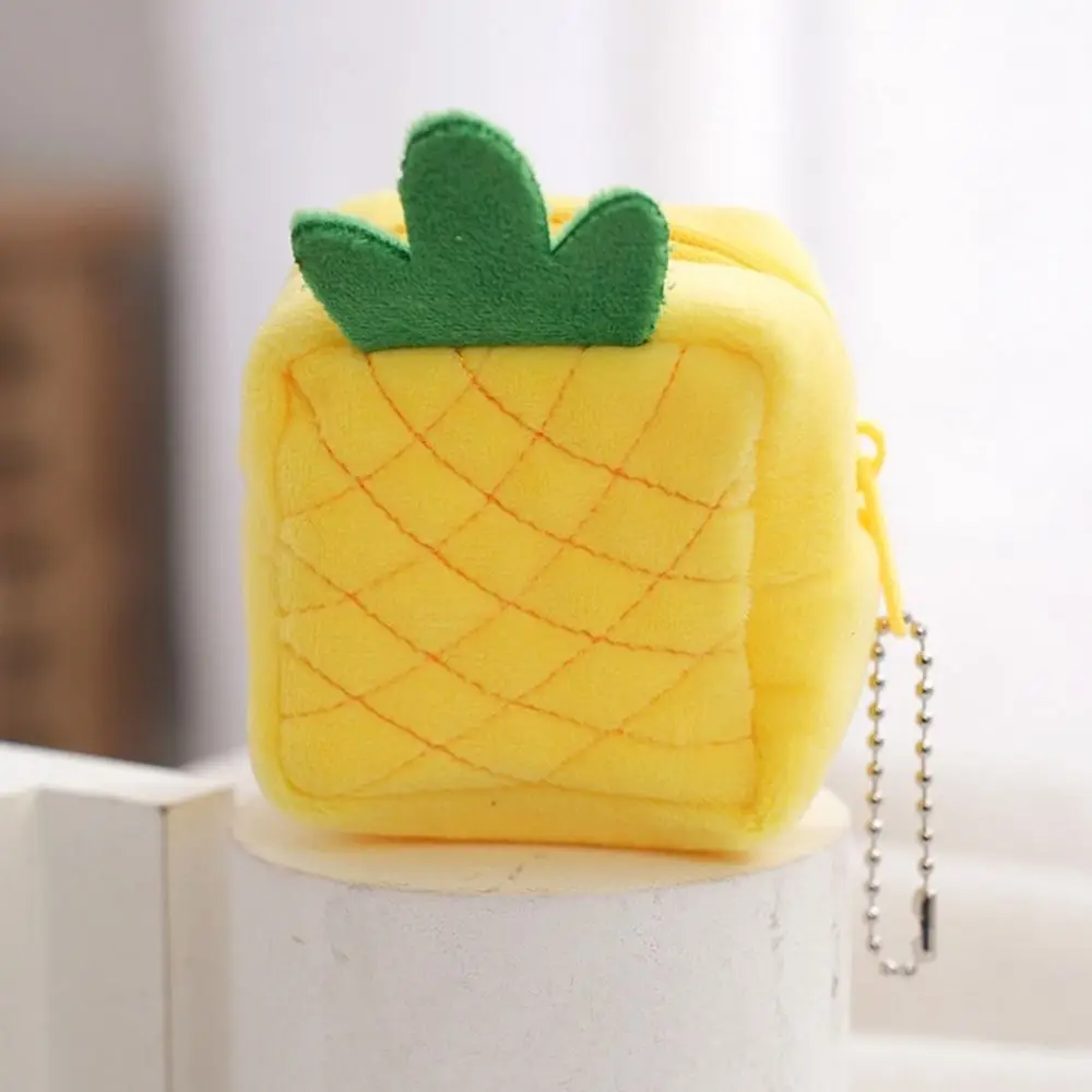Casual Cute Card Bag Keychain Student Backpack Pendant Avocado Small Storage Bag Women Wallet Fruit Coin Purse Cartoon