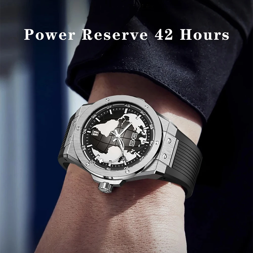 BEXEI Watch Mens Automatic Mechanical Sapphire Waterproof Watches for man Super Luminous Stainless Steel Simple Wristwatch 9136