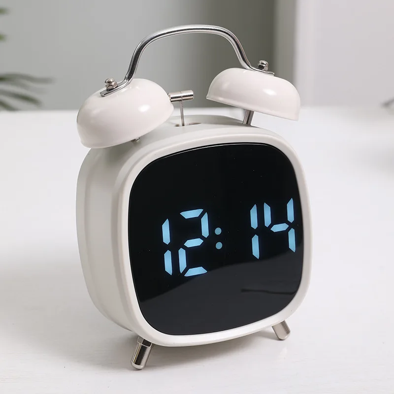 

Metal High powered Ringing Bell Clock LED Clock Creative High volume Multifunctional Clock for Heavy Sleepers