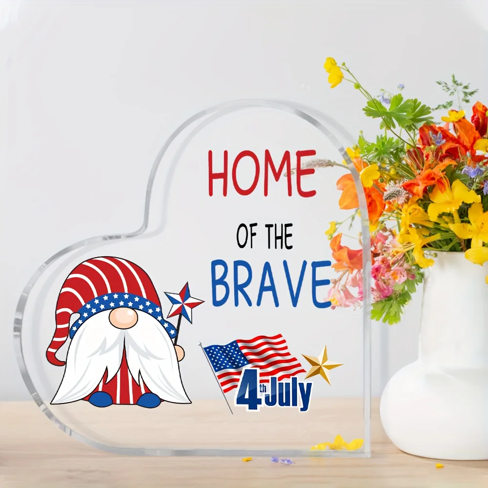 Patriotic Crystal Heart 