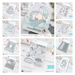 Me and My Whale Clear Stamps and Metal Cutting Dies for DIY Craft Making Greeting Card Scrapbook Decoration Summer Floaties Die