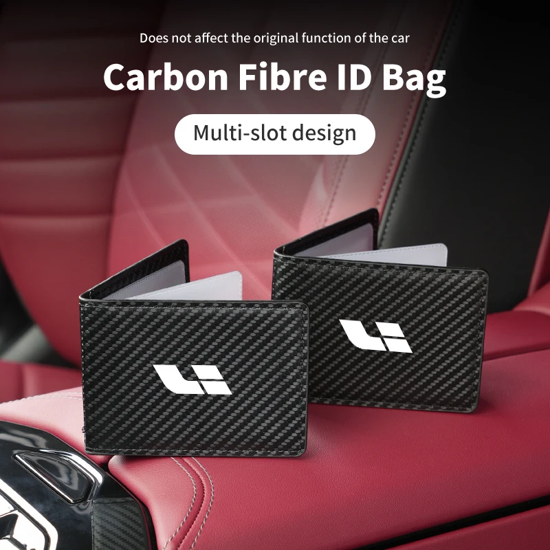 

Carbon Car Card Holder ID Bag Coin Purse Driver's License Pouch For LI L7 L8 L9 ONE