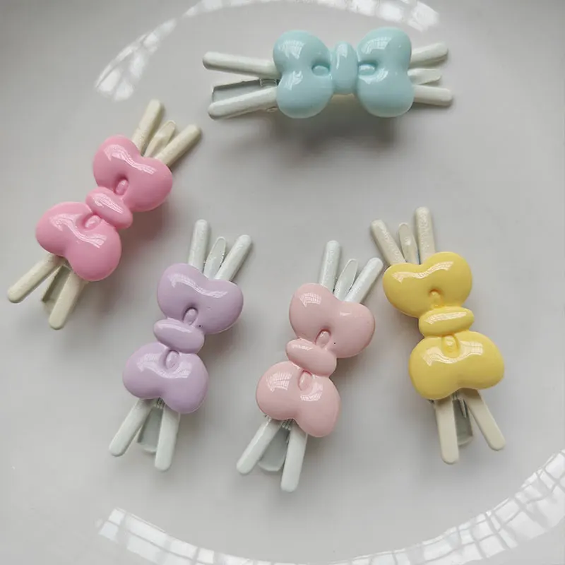 Cute Bow Hair Clip 5 Colors Non-Slip Duckbill Clips Elegant Side Bang Clips for Girls Fashion Y2k Hair Accessories Tight Hold view 3