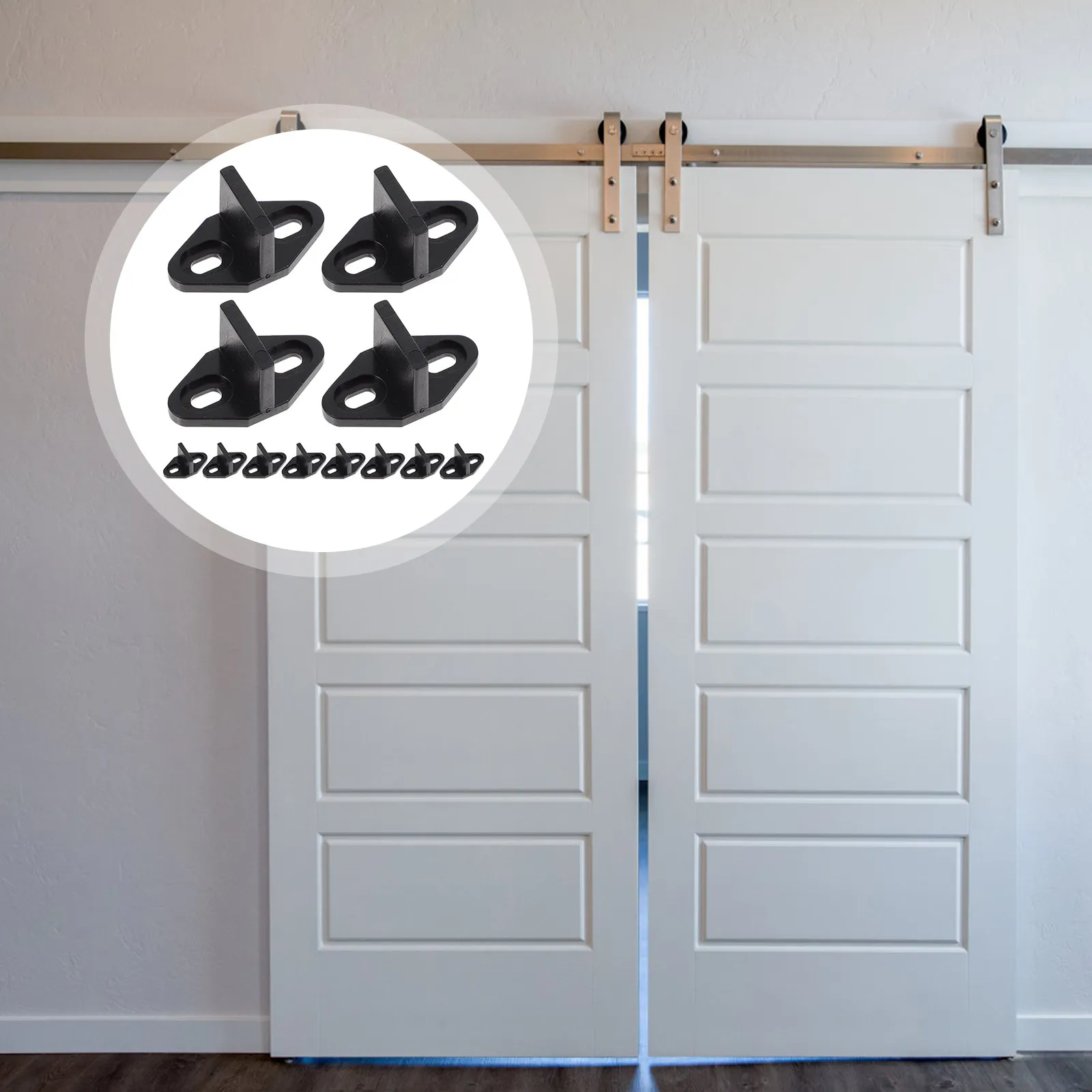 

10Pcs Barn Door Guide Bottom Floor Stop High Durability Sliding Door Floor Guide Stop Smooth Operation Swing Stopper