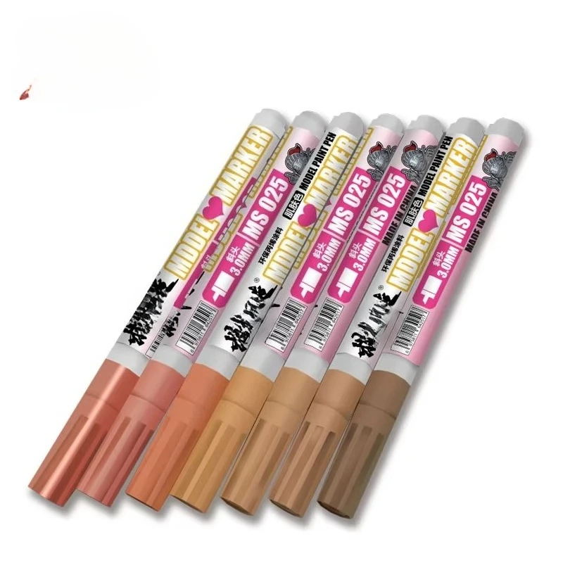 MS025 Paint Marker Set 7PCS S001-S007 Skin Color Markers Model Color Pen Water-Based Paint Coloring Tool for Model Doll