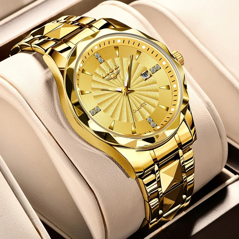 

Новые женские часы LIGE с бриллиантами, круглые, золотые, из нержавеющей стали, водонепроницаемые, светящиеся, кварцевые, наручные часы для женщин