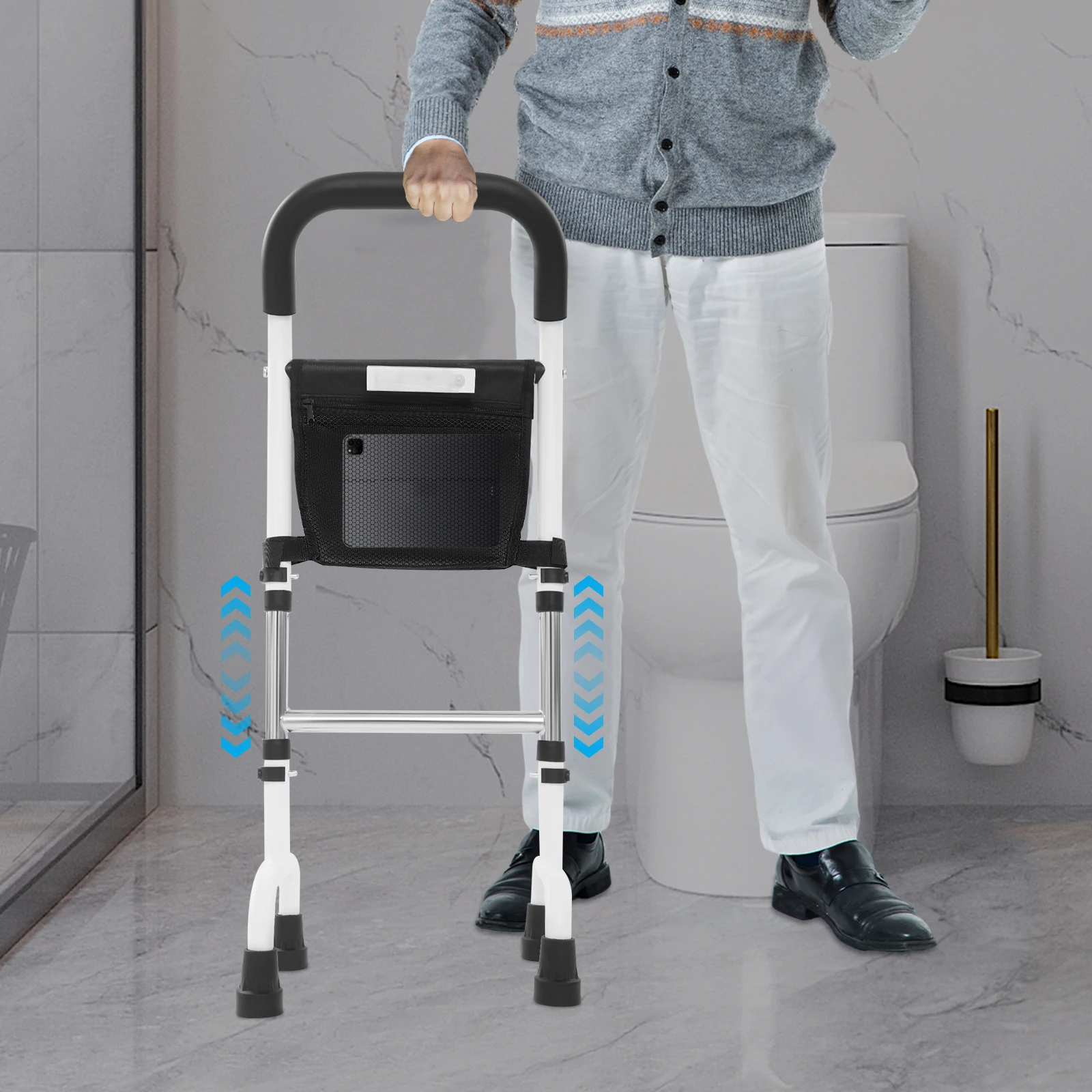 

Freestanding Standing Aid Rail, LED Sensing Bed Standing Aid, Standing Assist Aid with Light Used in Bedrooms, Toilets