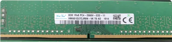 

For 8GB 1Rx8 PC4-2666V-E 8G DDR4 2666 pure ECC UDIMM HMA81GU7CJR8N-VK