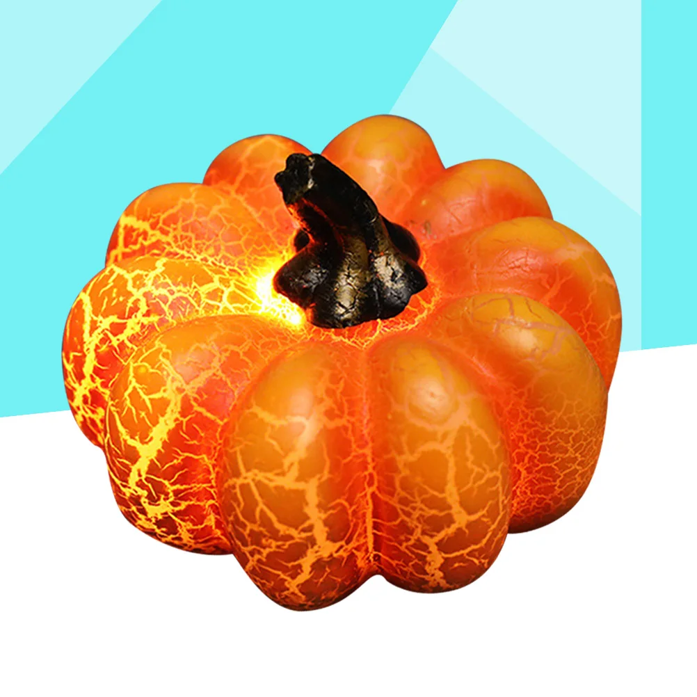

Glowing LED Pumpkin Night Light Halloween Decorative Lantern Yellow Desktop Lamp for Home Party Store Bedroom Bar