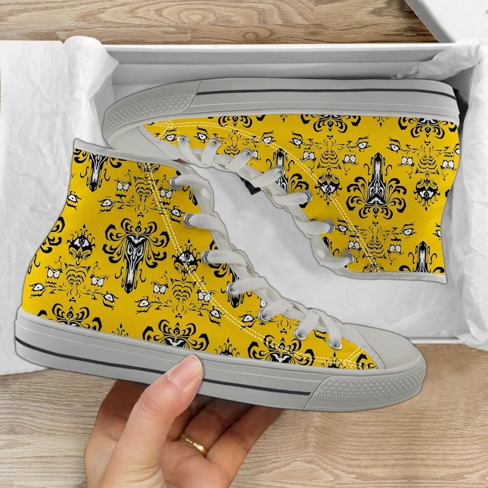 Spookachtig Herenhuis Casual Stoffen Schoenen Zwarte Zool Hoge Top Comfortabel Ademend 3d Print Mannen Vrouwen Otudoor Sneakers