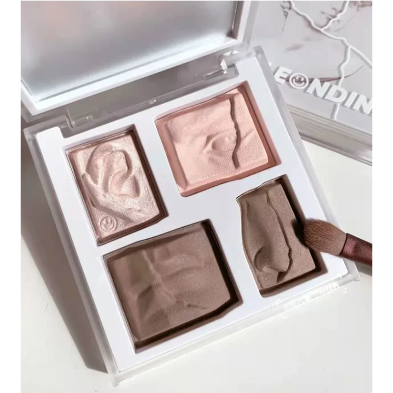 Little Ondine 4-Color David's Sculptor Highlight Contour Bronzer All-In-One Palette Nose Shadow Brighten Beauty Makeup Cosmetics