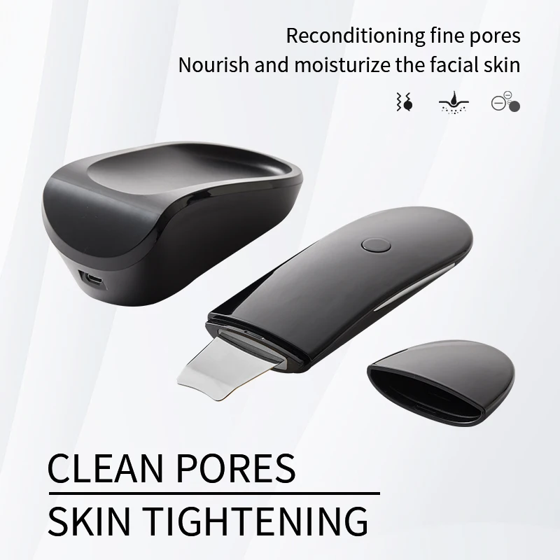 Skin Care Scraper Ultrasonic Skin Cleanser Blackhead Remover Peeler Exfoliator Pore Cleanser Facial Cleansing Lifting Massager