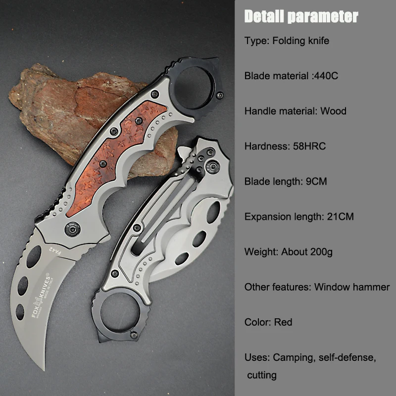 Outdoor multi-tool with retractable claws, folding knife, knife, folding blade, curved blade