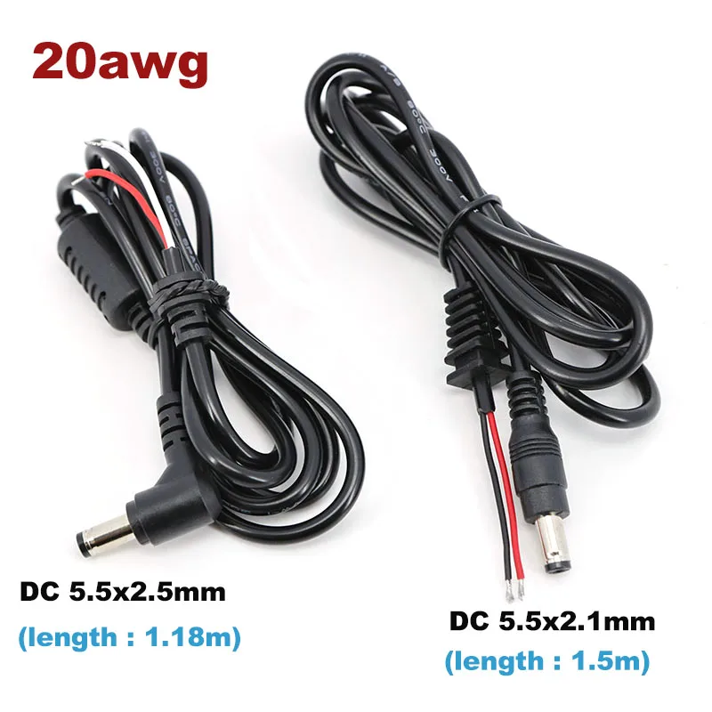 

5.5x2.1mm 5.5x2.5mm DC male Power Charger right angle Plug supply Cable Connector for PC Laptop power adapter repai