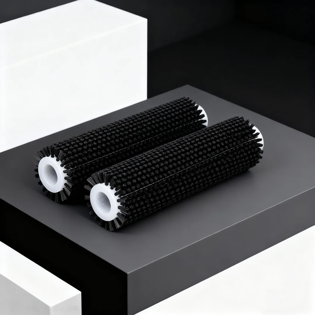 Black Industrial Machine Nylon Wire Wheel Brush Deburring Abrasive Cleaning Brush for Polishing Hollow Cylinder Dust Removal