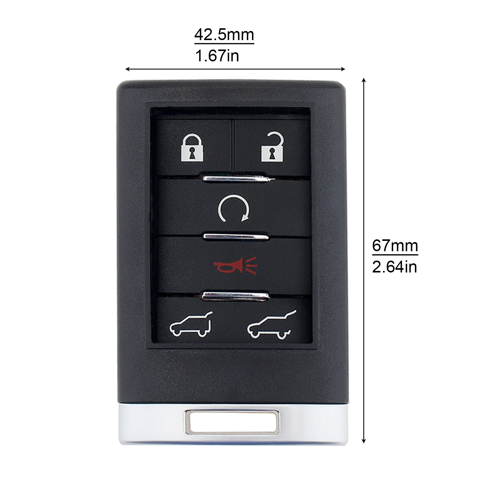 6 أزرار سيارة مفتاح بعيد قذيفة فوب صالح ل Cadi llc Esca lade مفتاح بعيد فوب غطاء حافظة N0 مفتاح صغير #6