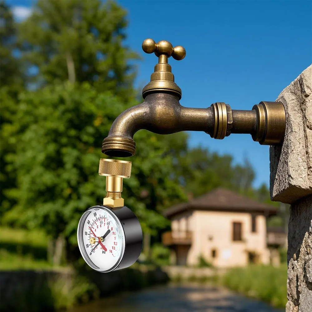 TS-60-200 PSI Wasserpumpen-Druckmesser für Schlauch und Wasserhahn, Gartenschlauch-Wasserdruckprüfgerät – Detail 6