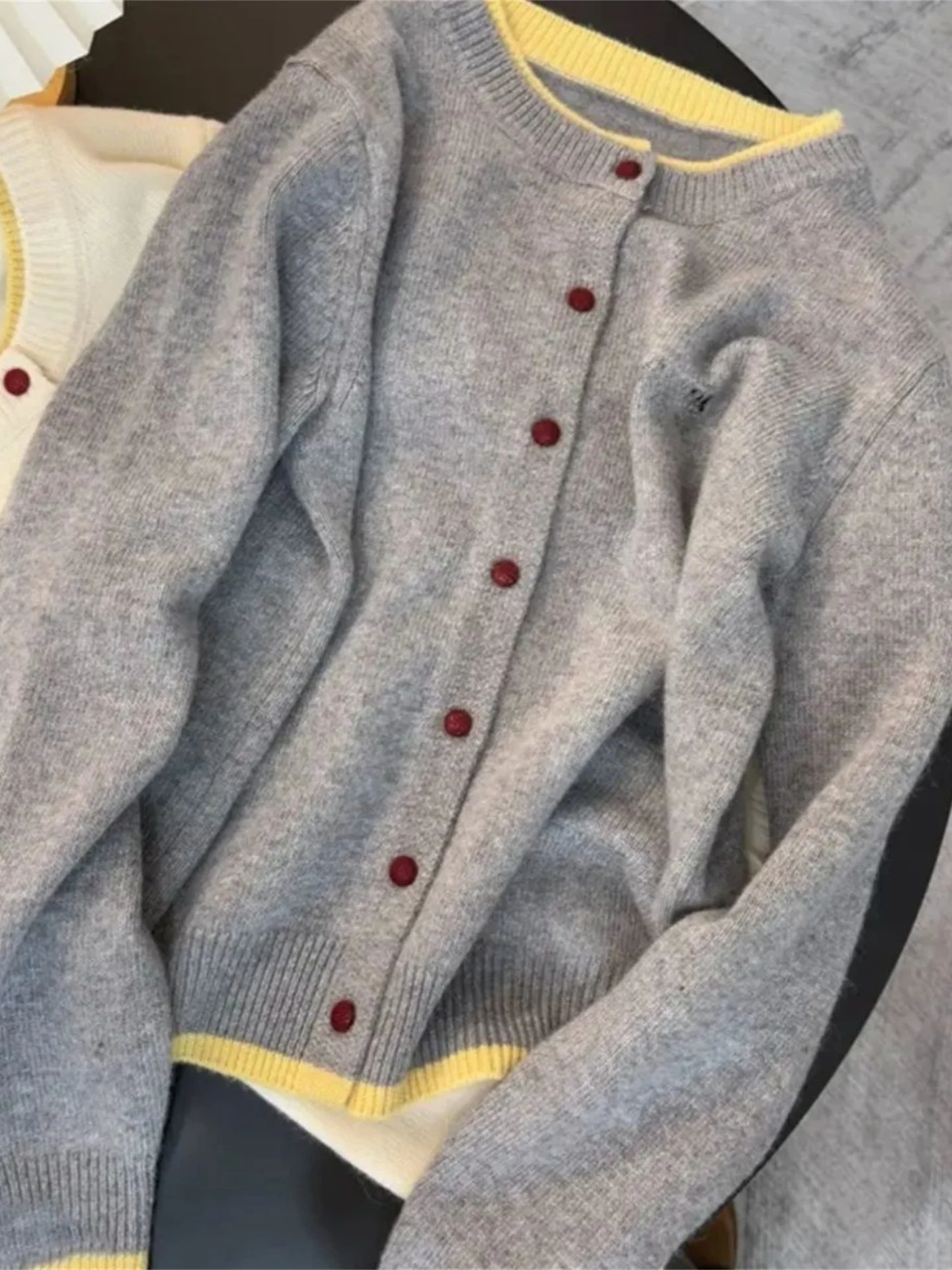 Suéter de Punto para Mujer Talla Grande, Estilo Coreano, Otoño Invierno, Holgado, Cubre la Grasa, Adelgazante, Bordado, Cárdigan Abierto