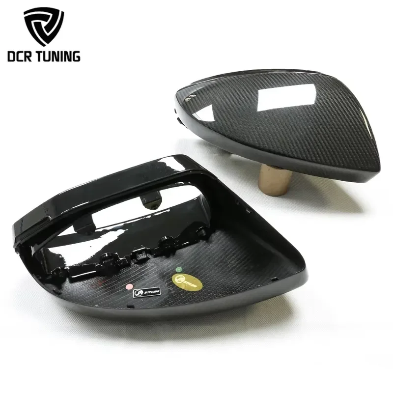 For Audi Dry Carbon Fiber Front Mirror Cover Replacement  A6 C8 S6 RS6 A7 S7 RS7 A8 S8 E-TRON Modified Accessories