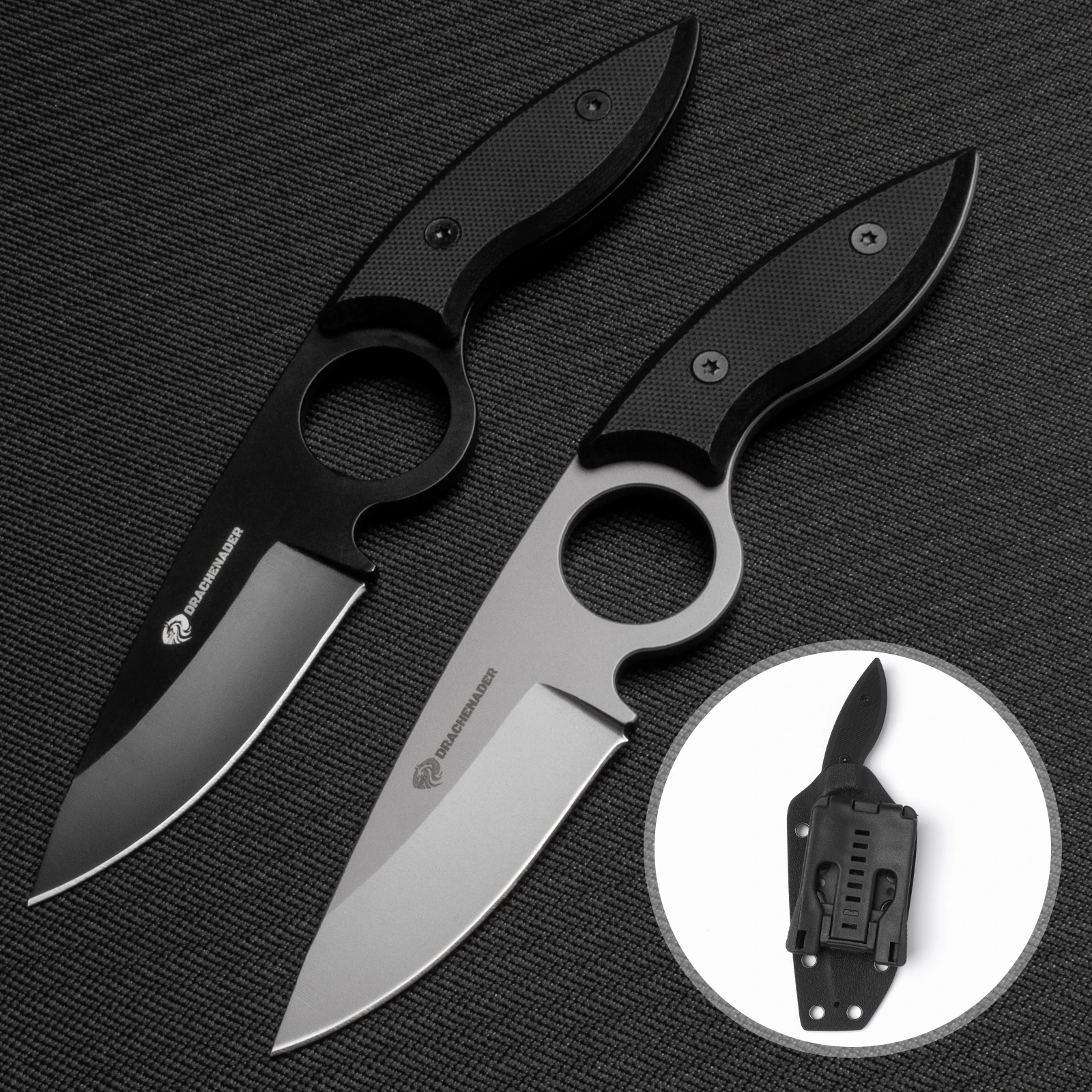 

Outdoor Hunting Knife Full Tang Tactical Fixed Blade Knife G10 Handle and Kydex Sheath 42a Compliant for Fishing Camping EDC