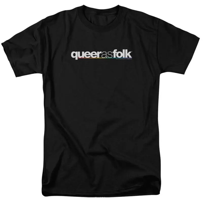 

Queer As Folk Logo T Shirt Mens Licensed Classic TV Show Pride Black