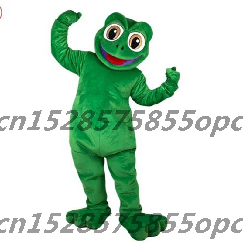 

Wholesale Adult Party Green Frog Mascot Costumes For Holiday Cartoon Character Performance Fancy Dress Christmas Maskote Anime C