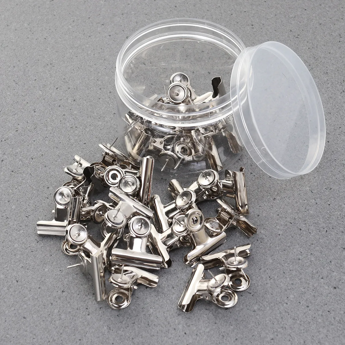 

30Pcs Round Head Binder Clips Black Adjustable Handles Corrosion Resistant Superior Holding Power for Office Supplies Daily Use