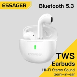 Essager Wireless Bluetooth 5.3 Headphones TWS Earphones Mini Heaset With Charging Case Mic semi in ear Earbuds For All Phone