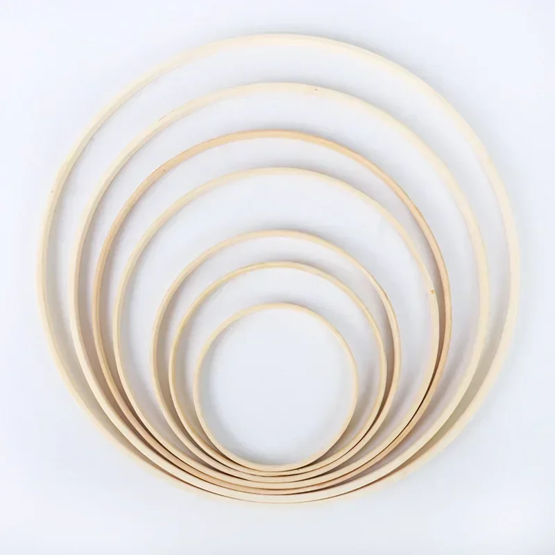 5Pcs 9/12/17/19/22/26/30cm Ring Round Wooden Ring Bamboo Hoop Frame DIY Wreath Decorative Circle Craft Tools Wedding Decoration